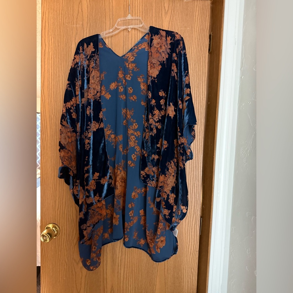 Blue and Brown Velvet Garment